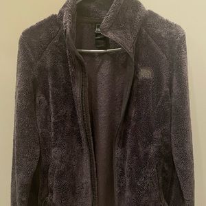 The NorthFace Collared Grey Fuzzy Zip Up